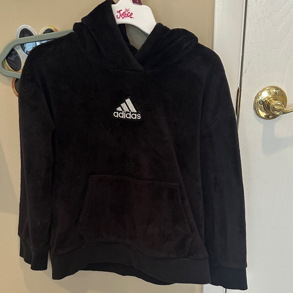 Adidas Kids Plush Black Hoodie